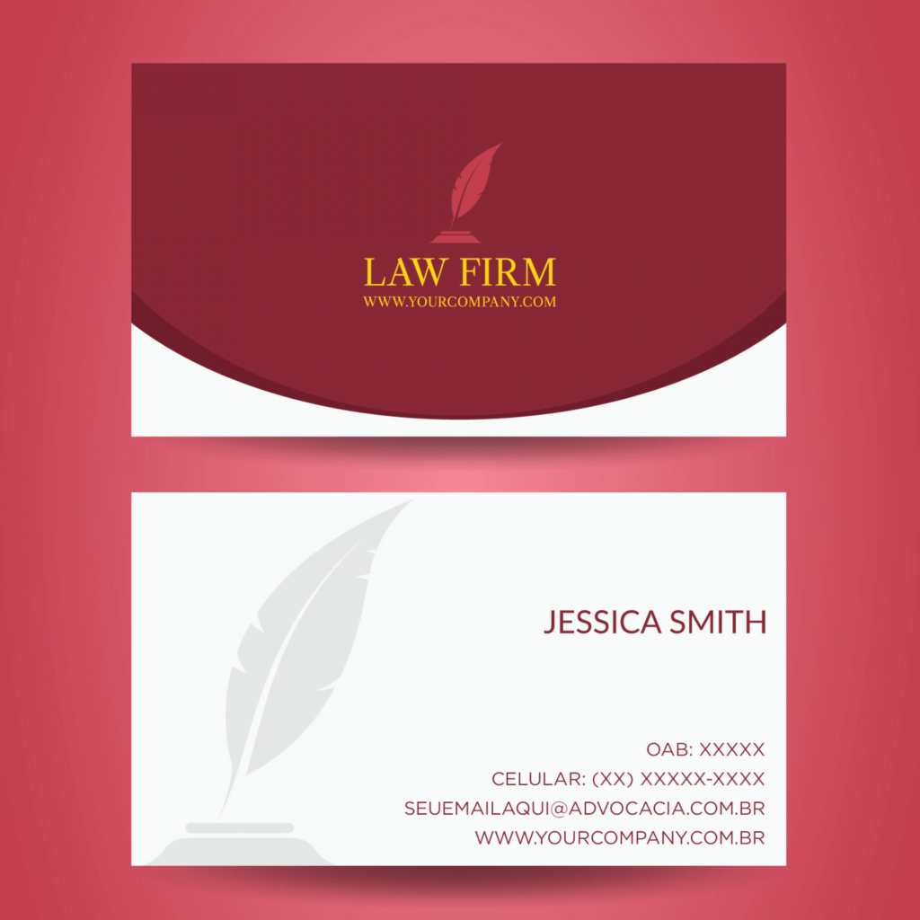Segundo exemplo de cartão de visita para advogado.